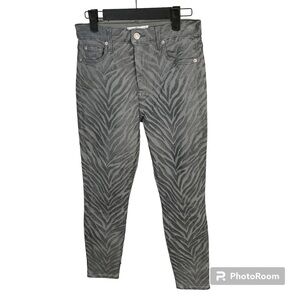 7 For All Mankind Women Gray Skinny Jean Stretch Animal Print High‎ Rise